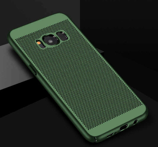 Galaxy S8 Kılıf Zore Delikli Rubber Kapak Koyu Yeşil