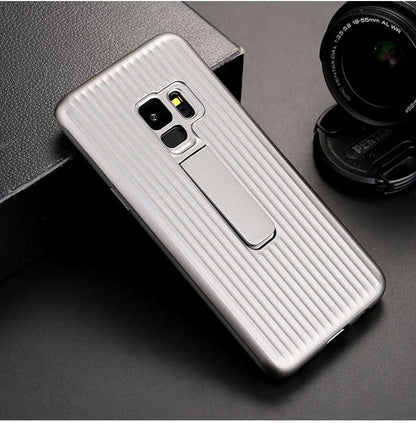 Galaxy S9 Kılıf Zore Wave Standlı Mıknatıslı Kapak Gri