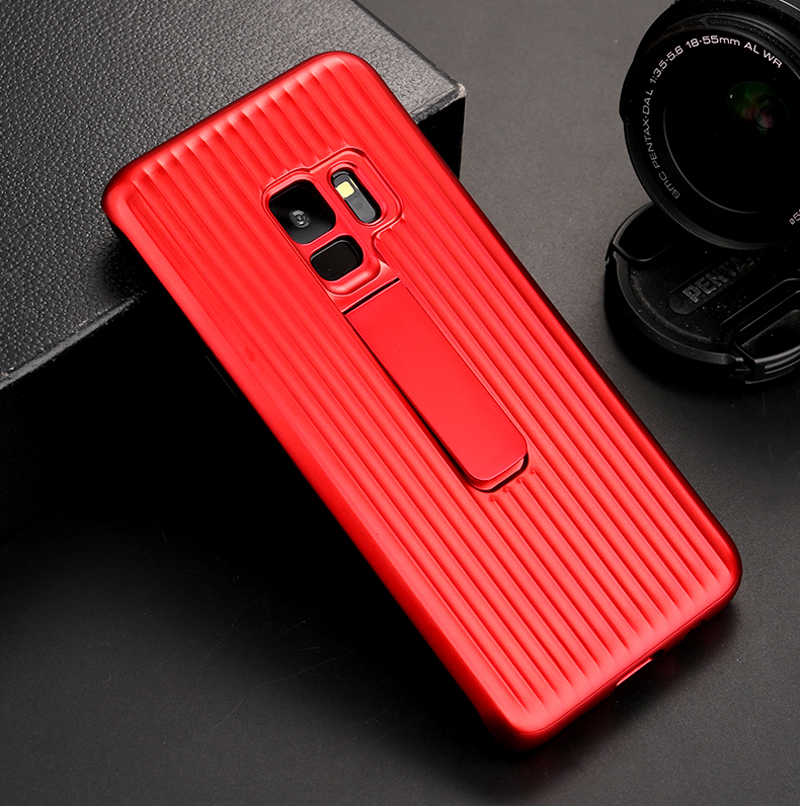 Galaxy S9 Kılıf Zore Wave Standlı Mıknatıslı Kapak Lacivert