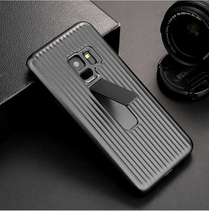 Galaxy S9 Kılıf Zore Wave Standlı Mıknatıslı Kapak Gri