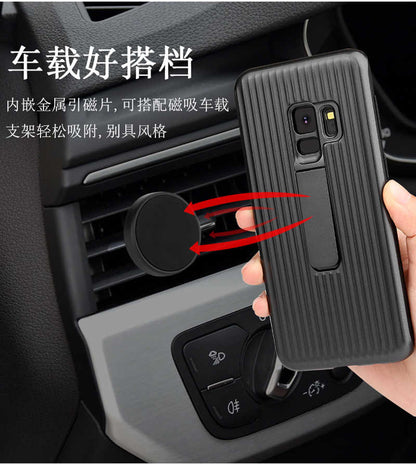 Galaxy S9 Kılıf Zore Wave Standlı Mıknatıslı Kapak Gri
