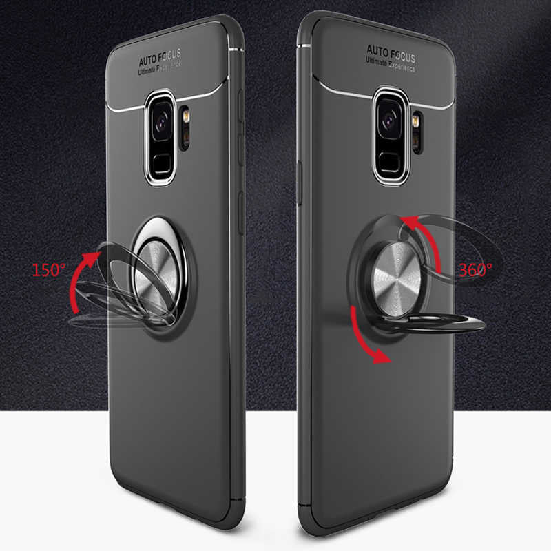 Galaxy S9 Plus Kılıf Zore Ravel Silikon Kapak Siyah-Kırmızı