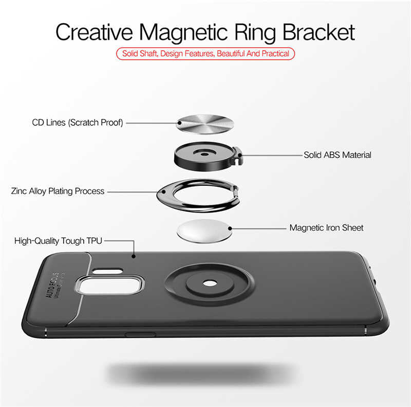 Galaxy S9 Plus Kılıf Zore Ravel Silikon Kapak Siyah-Kırmızı
