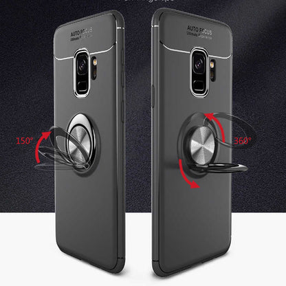 Galaxy S9 Kılıf Zore Ravel Silikon Kapak Siyah-Mavi