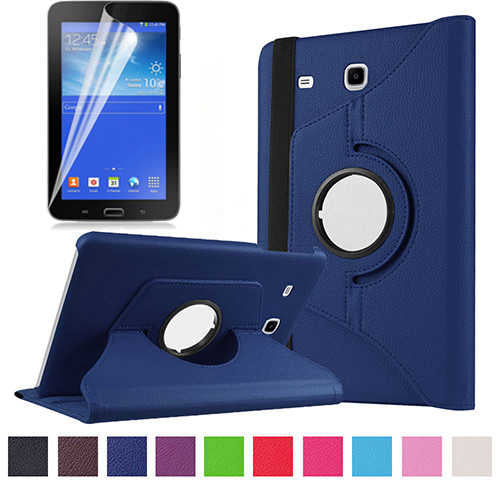 Galaxy Tab 3 Lite 7.0 T110 Zore Dönebilen Standlı Kılıf Lacivert