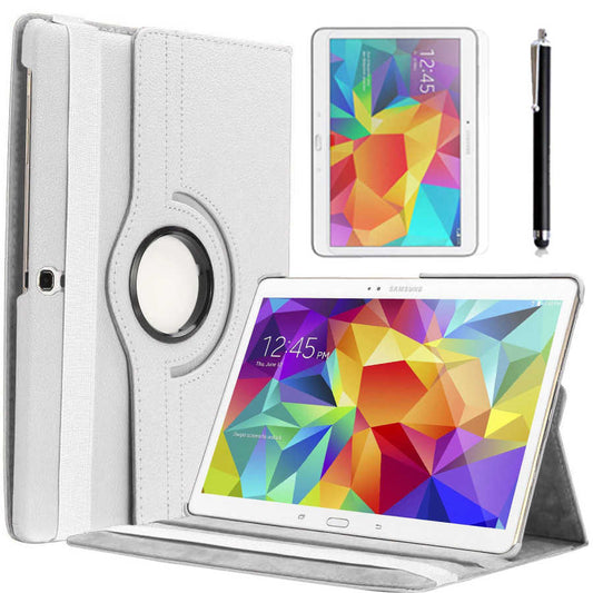 Galaxy Tab 4 10.1 T530 Zore Dönebilen Standlı Kılıf Beyaz