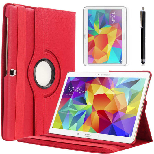 Galaxy Tab 4 10.1 T530 Zore Dönebilen Standlı Kılıf Kırmızı