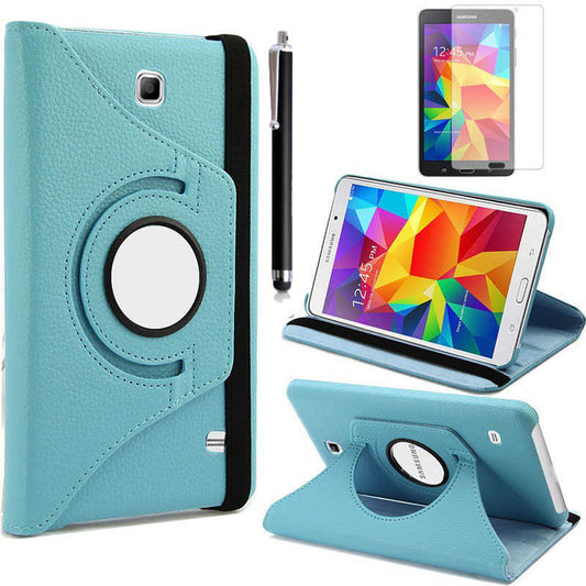 Galaxy Tab 4 7.0 T230 Zore Dönebilen Standlı Kılıf Mavi