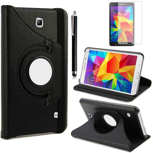 Galaxy Tab 4 7.0 T230 Zore Dönebilen Standlı Kılıf Siyah