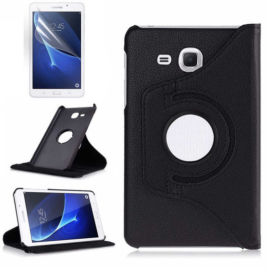 Galaxy Tab 4 T280 Zore Dönebilen Standlı Kılıf Siyah