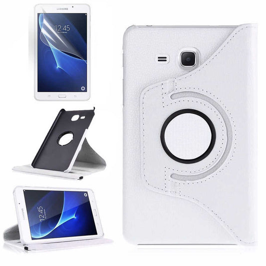 Galaxy Tab 4 T280 Zore Dönebilen Standlı Kılıf Beyaz