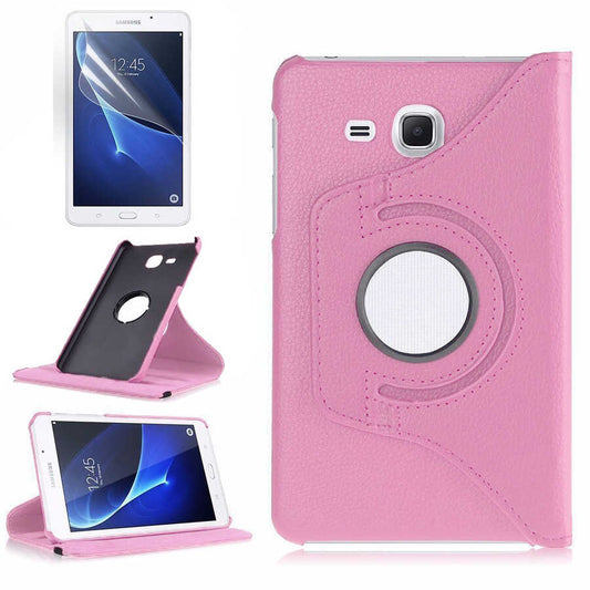 Galaxy Tab 4 T280 Zore Dönebilen Standlı Kılıf Pembe Açık