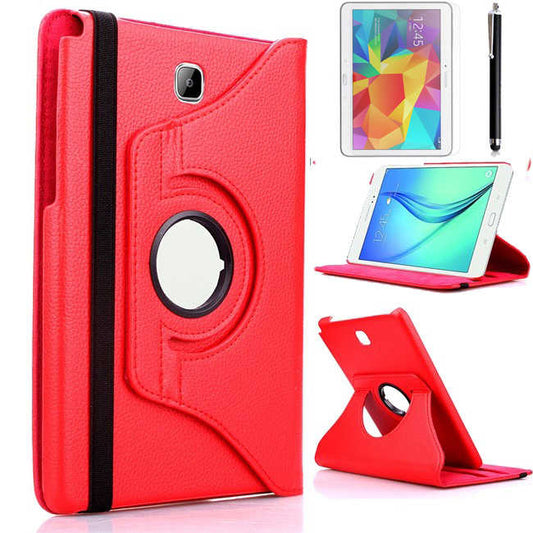Galaxy Tab A T350 8.0 Zore Dönebilen Standlı Kılıf Kırmızı
