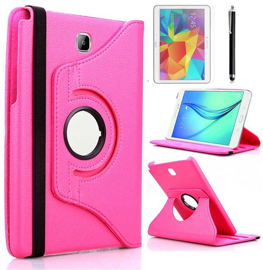 Galaxy Tab A T350 8.0 Zore Dönebilen Standlı Kılıf Pembe Koyu
