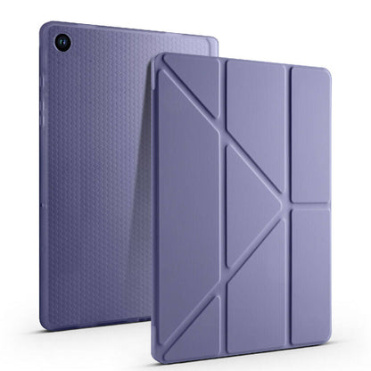 Galaxy Tab A9 Kılıf Zore Tri Folding Kalem Bölmeli Standlı Kılıf Lacivert