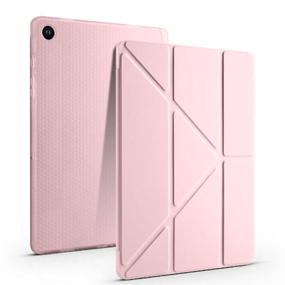 Galaxy Tab A9 Kılıf Zore Tri Folding Kalem Bölmeli Standlı Kılıf Mavi