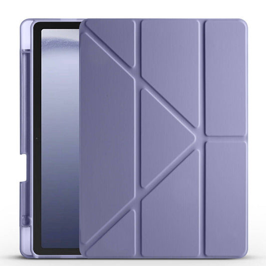 Galaxy Tab A9 Plus Kılıf Zore Tri Folding Kalem Bölmeli Standlı Kılıf Mor