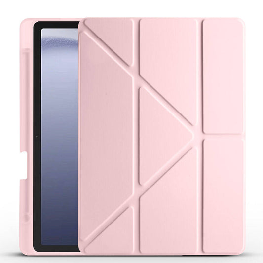 Galaxy Tab A9 Plus Kılıf Zore Tri Folding Kalem Bölmeli Standlı Kılıf Rose Gold