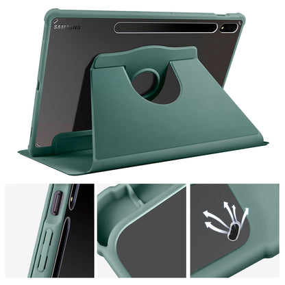 Galaxy Tab S7 FE LTE (T737-T736-T733-T730) Kılıf Zore Termik Kalem Bölmeli Dönebilen Standlı Kılıf Lavendery Gray