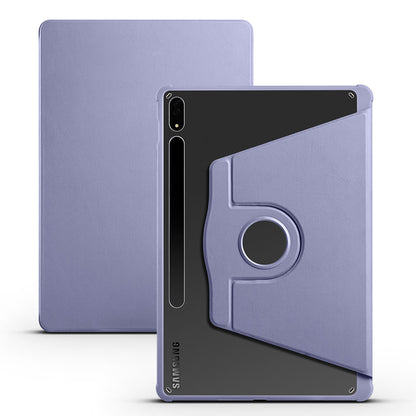 Galaxy Tab S7 FE LTE (T737-T736-T733-T730) Kılıf Zore Termik Kalem Bölmeli Dönebilen Standlı Kılıf Lavendery Gray