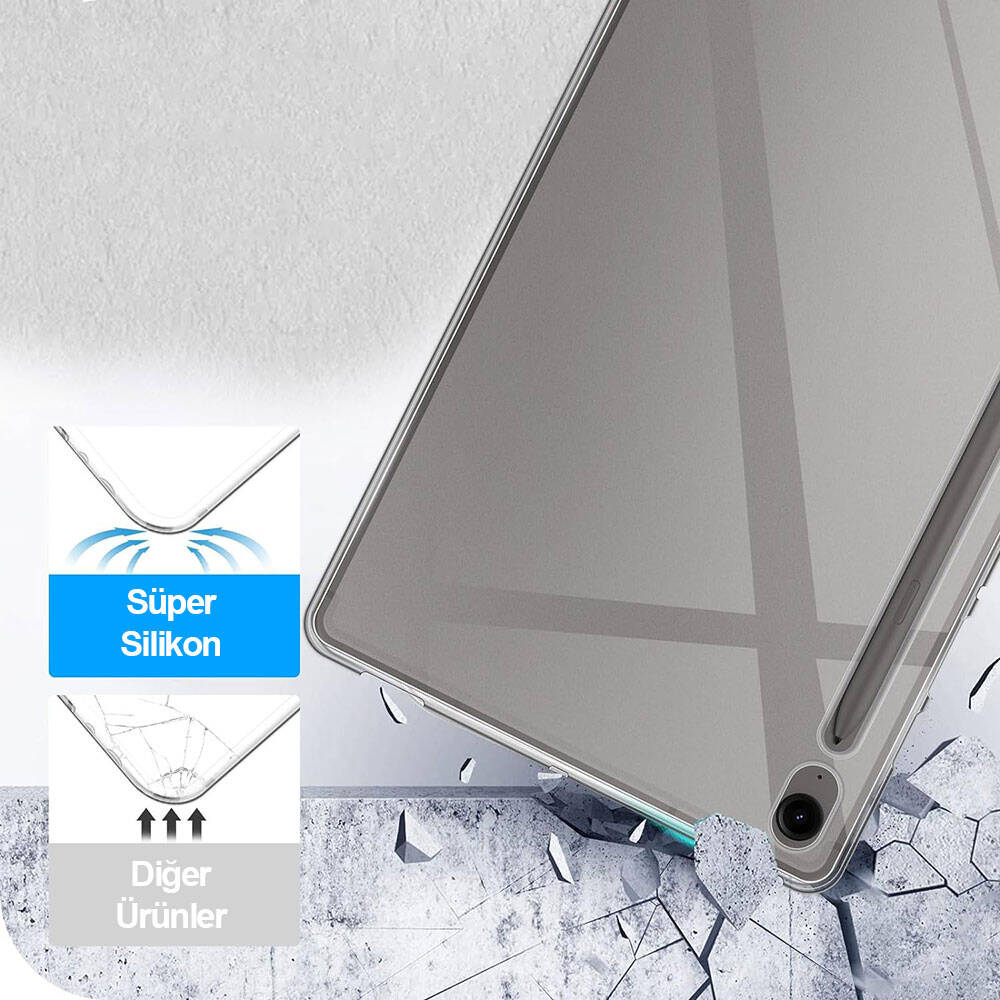 Galaxy Tab S9 FE Kılıf Zore Tablet Süper Silikon Kapak Renksiz