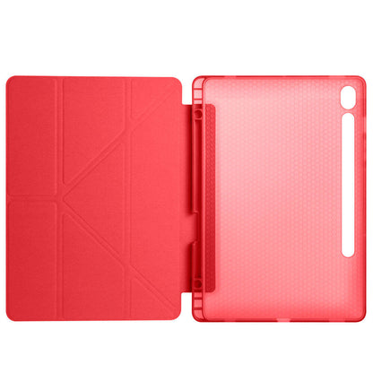 Galaxy Tab S9 FE Kılıf Zore Tri Folding Kalem Bölmeli Standlı Kılıf Gri