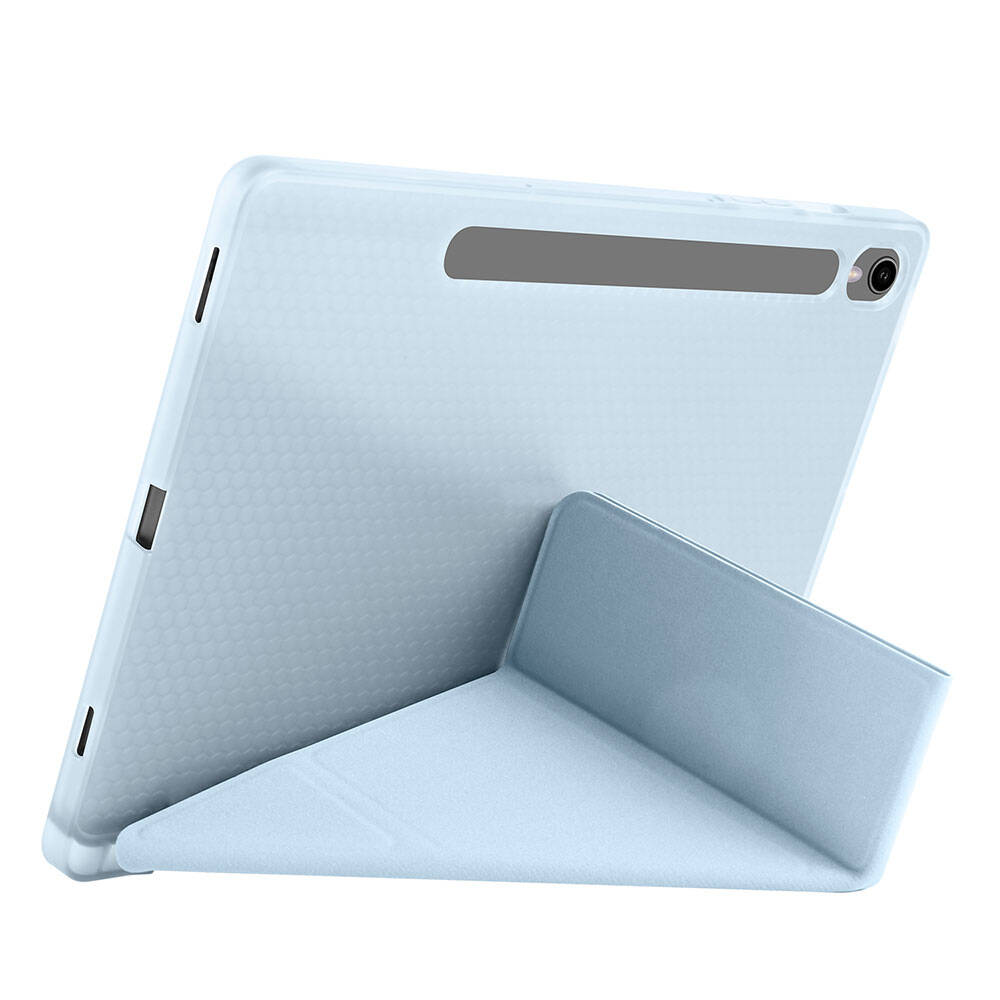 Galaxy Tab S9 FE Kılıf Zore Tri Folding Kalem Bölmeli Standlı Kılıf Rose Gold