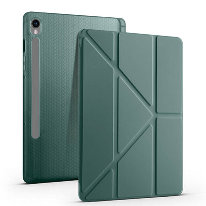 Galaxy Tab S9 FE Kılıf Zore Tri Folding Kalem Bölmeli Standlı Kılıf Kırmızı