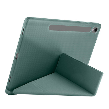 Galaxy Tab S9 FE Kılıf Zore Tri Folding Kalem Bölmeli Standlı Kılıf Gri