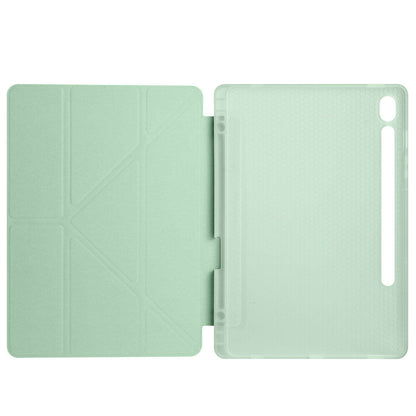 Galaxy Tab S9 FE Kılıf Zore Tri Folding Kalem Bölmeli Standlı Kılıf Gri