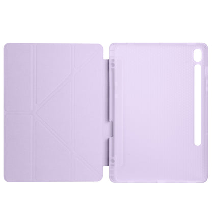 Galaxy Tab S9 FE Kılıf Zore Tri Folding Kalem Bölmeli Standlı Kılıf Lila