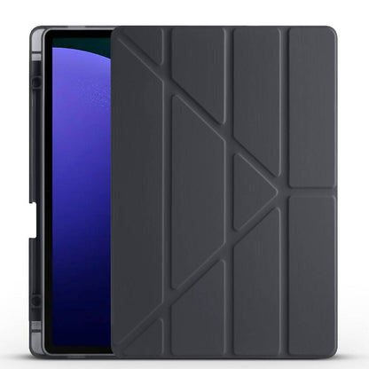 Galaxy Tab S9 FE Plus Kılıf Zore Tri Folding Kalem Bölmeli Standlı Kılıf Rose Gold