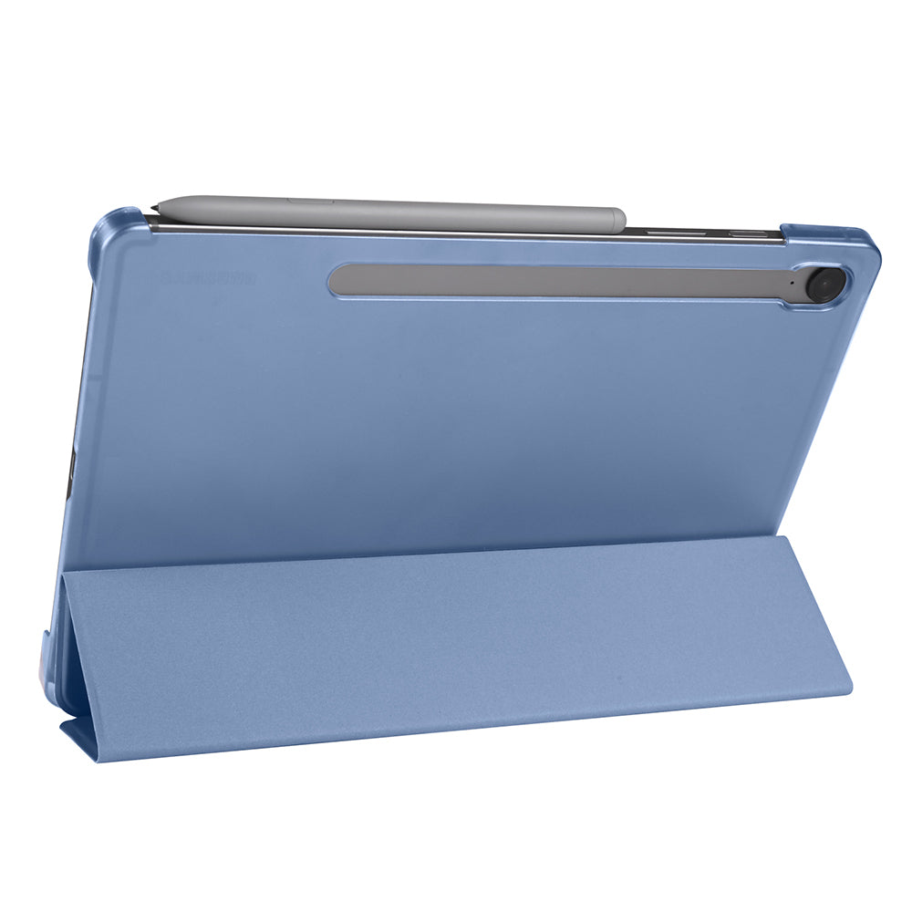 Galaxy Tab S9 FE Zore Smart Cover Kalem Bölmeli Standlı 1-1 Kılıf Petrol Mavi