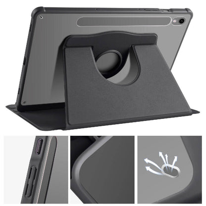 Galaxy Tab S9 Kılıf Zore Termik Kalem Bölmeli Dönebilen Standlı Kılıf Koyu Yeşil