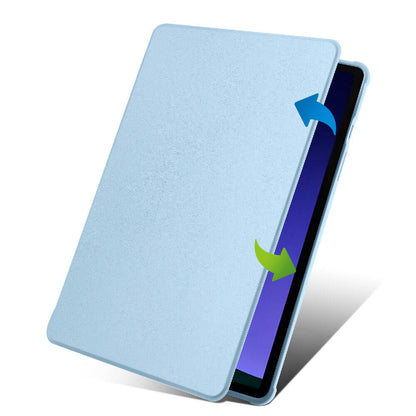Galaxy Tab S9 Kılıf Zore Termik Kalem Bölmeli Dönebilen Standlı Kılıf Lavendery Gray