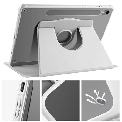 Galaxy Tab S9 Kılıf Zore Termik Kalem Bölmeli Dönebilen Standlı Kılıf Pembe
