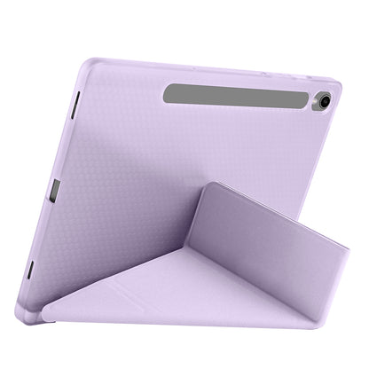 Galaxy Tab S9 Kılıf Zore Tri Folding Kalem Bölmeli Standlı Kılıf Lila