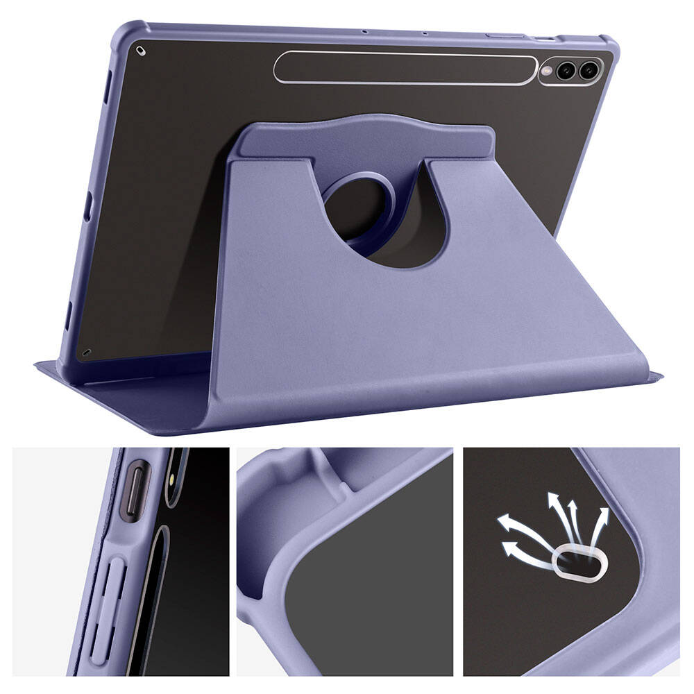 Galaxy Tab S9 Plus Kılıf Zore Termik Kalem Bölmeli Dönebilen Standlı Kılıf Koyu Yeşil