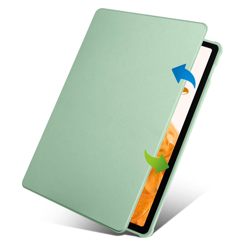 Galaxy Tab S9 Plus Kılıf Zore Termik Kalem Bölmeli Dönebilen Standlı Kılıf Koyu Yeşil