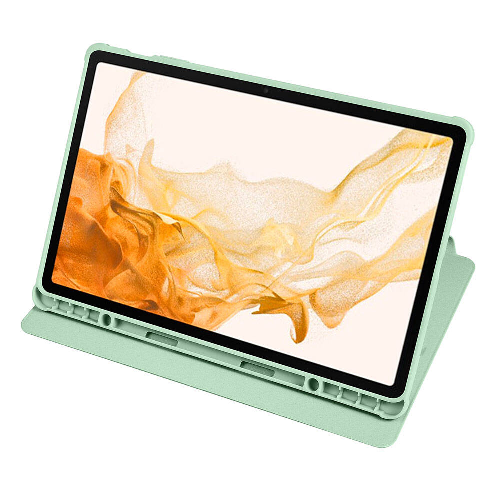 Galaxy Tab S9 Plus Kılıf Zore Termik Kalem Bölmeli Dönebilen Standlı Kılıf Koyu Yeşil