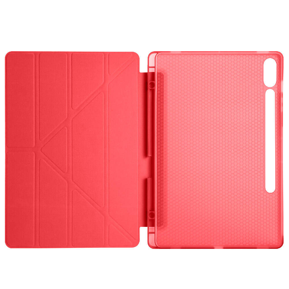 Galaxy Tab S9 Plus Kılıf Zore Tri Folding Kalem Bölmeli Standlı Kılıf Açık Yeşil