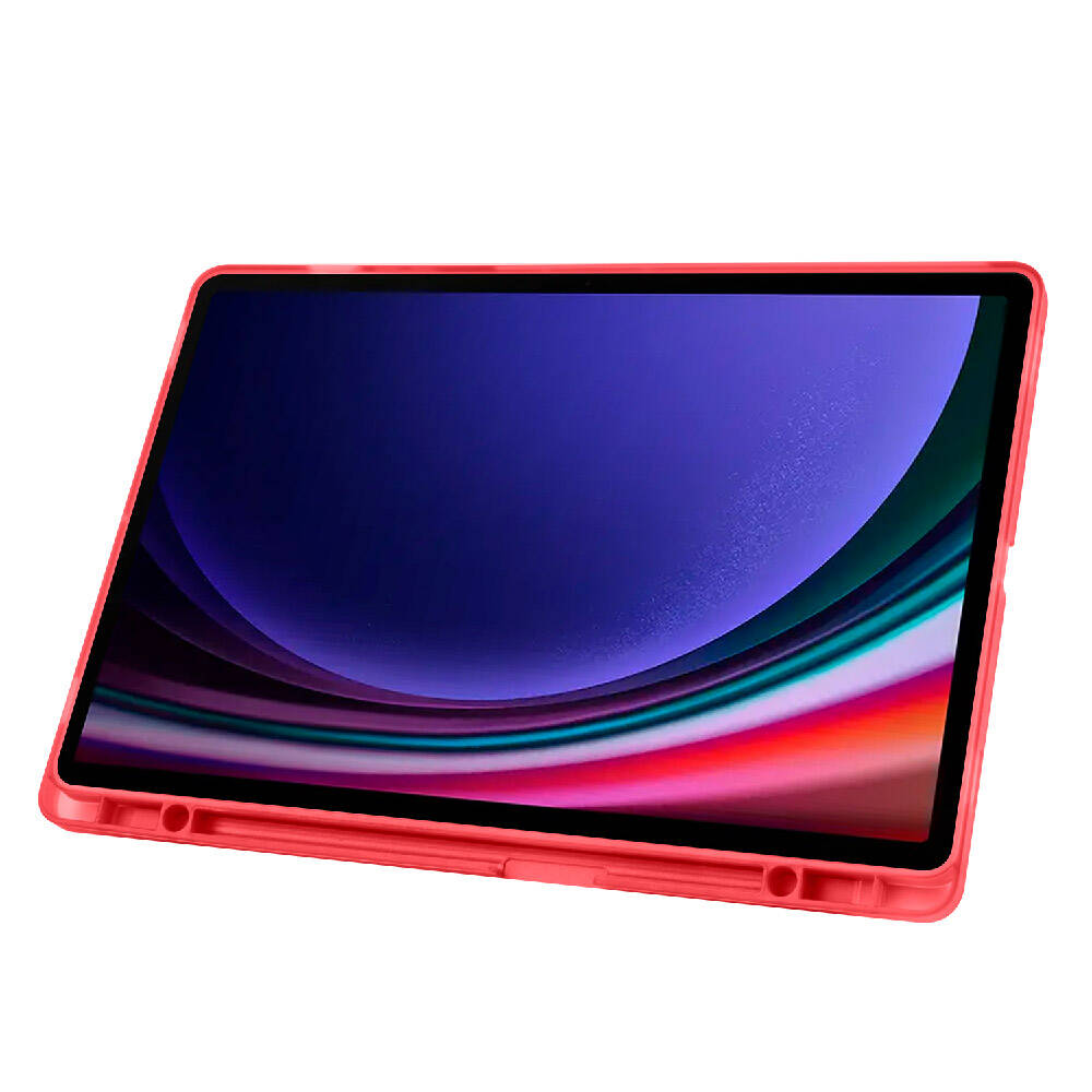 Galaxy Tab S9 Plus Kılıf Zore Tri Folding Kalem Bölmeli Standlı Kılıf Açık Yeşil