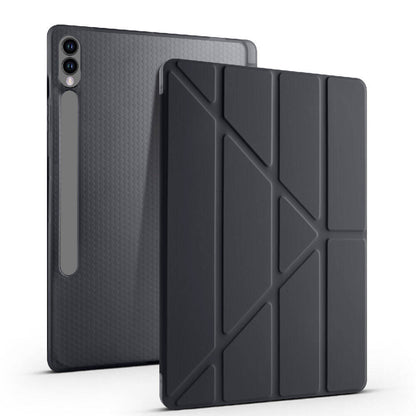 Galaxy Tab S9 Plus Kılıf Zore Tri Folding Kalem Bölmeli Standlı Kılıf Mor