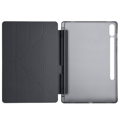 Galaxy Tab S9 Plus Kılıf Zore Tri Folding Kalem Bölmeli Standlı Kılıf Gri