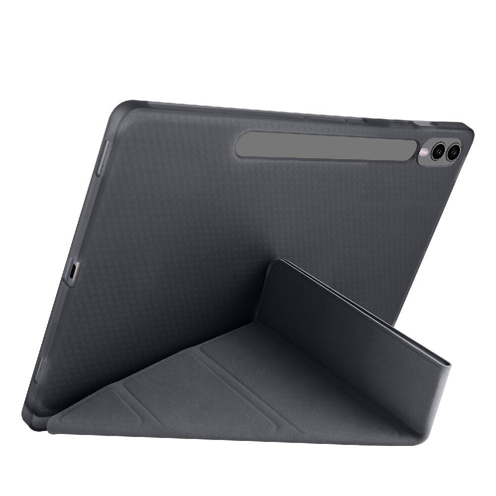 Galaxy Tab S9 Plus Kılıf Zore Tri Folding Kalem Bölmeli Standlı Kılıf Koyu Yeşil