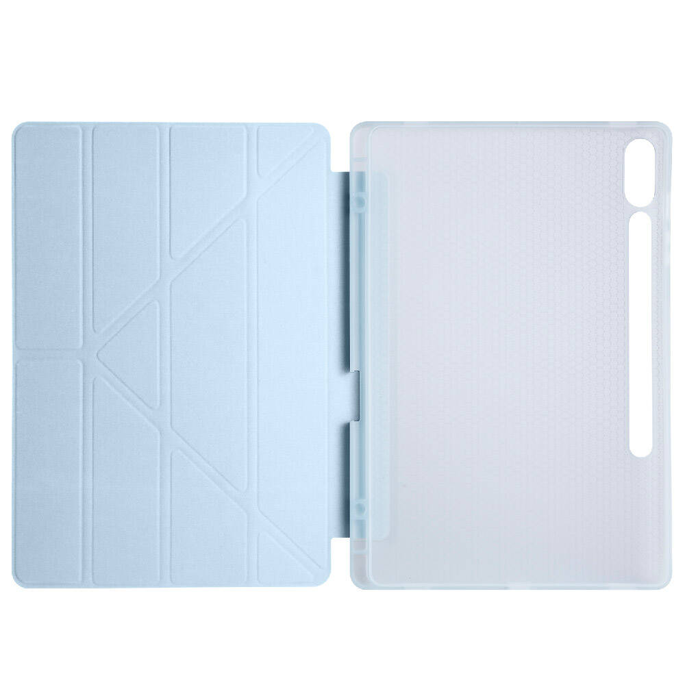 Galaxy Tab S9 Plus Kılıf Zore Tri Folding Kalem Bölmeli Standlı Kılıf Mor