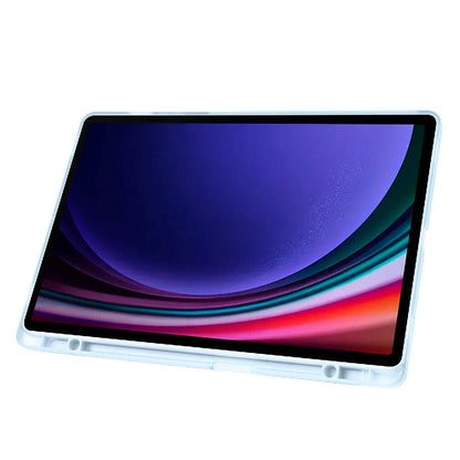 Galaxy Tab S9 Plus Kılıf Zore Tri Folding Kalem Bölmeli Standlı Kılıf Açık Yeşil