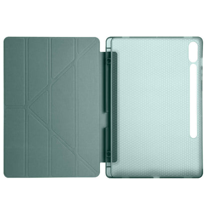 Galaxy Tab S9 Plus Kılıf Zore Tri Folding Kalem Bölmeli Standlı Kılıf Gri