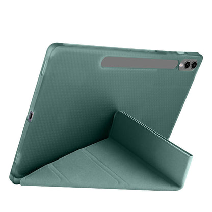 Galaxy Tab S9 Plus Kılıf Zore Tri Folding Kalem Bölmeli Standlı Kılıf Açık Yeşil