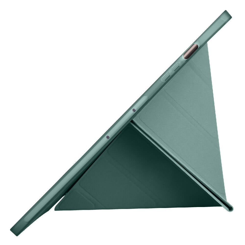 Galaxy Tab S9 Plus Kılıf Zore Tri Folding Kalem Bölmeli Standlı Kılıf Gri